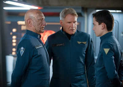 Ben Kingsley, Harrison Ford, and Asa Butterfield in "Ender's Game"