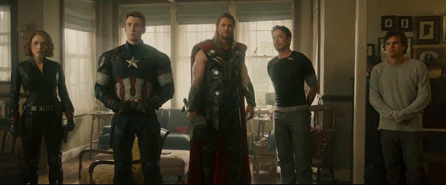 Your Avengers, from left: Black Widow, Captain America, Thor, Iron Man, and the Hulk