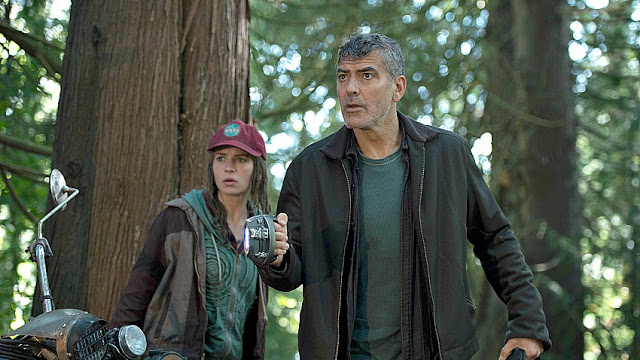 Britt Robertson and George Clooney blast off in "Tomorrowland"
