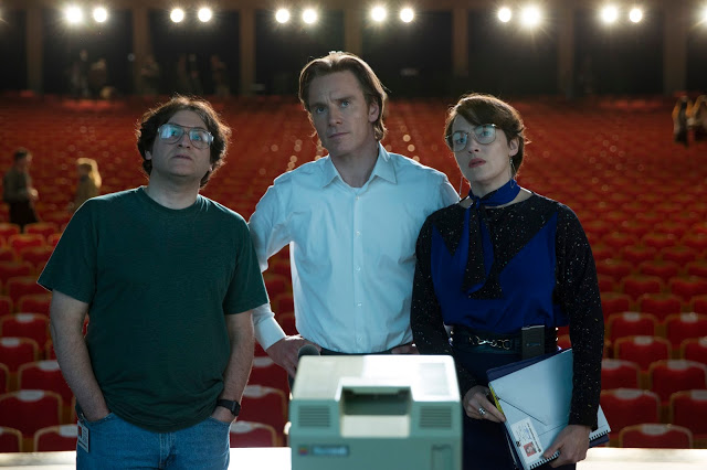 Michael Stuhlbarg, Michael Fassbender, and Kate Winslet star in Danny Boyle's "Steve Jobs"