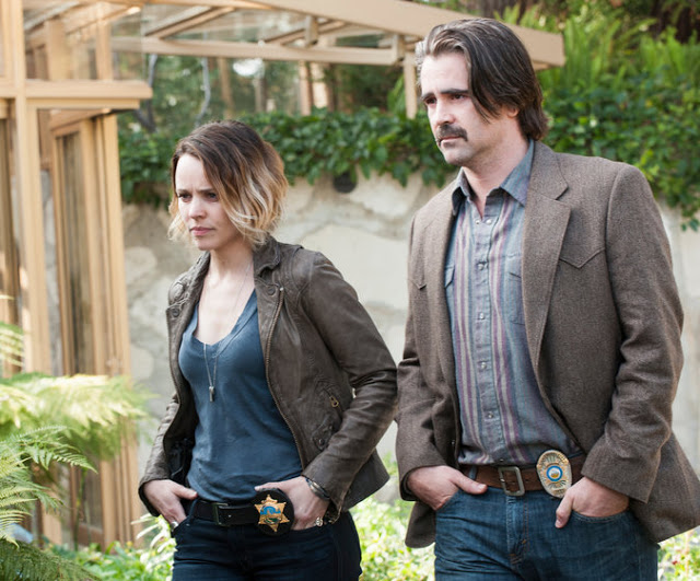 Rachel McAdams and Colin Farrell in "True Detective"