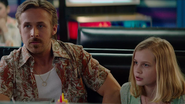 Gosling plays the father to Angourie Rice's precocious daughter