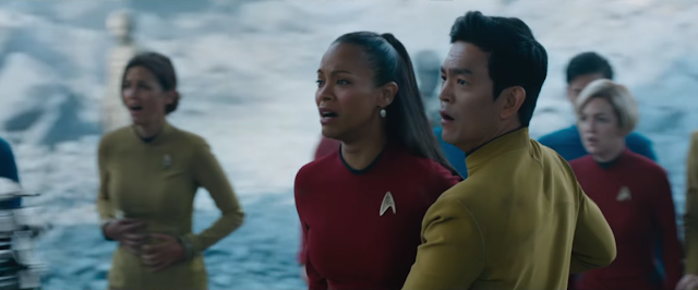 Zoe Saldana and John Cho, staying sharp