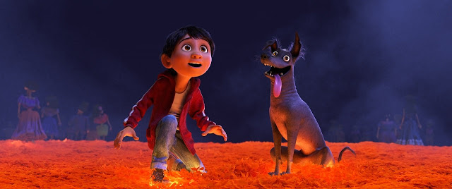 A scene from Pixar's "Coco", likely Oscar winner