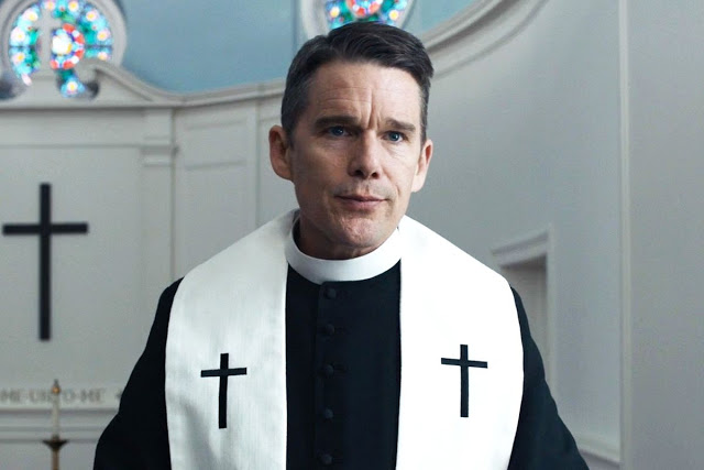 Ethan Hawke as a plagued preacher in "First Reformed"