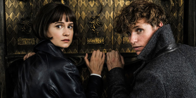Katherine Waterson and Eddie Redmayne in "Fantastic Beasts: The Crimes of Grindelwald"