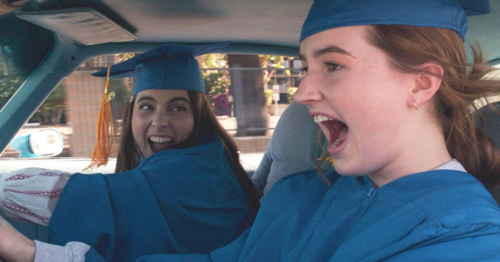 Beanie Feldstein and Kaitlyn Dever in "Booksmart".