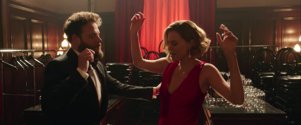 Seth Rogen and Charlize Theron in "Long Shot".