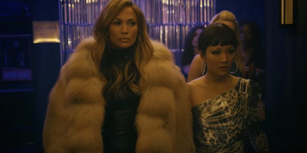 Jennifer Lopez and Constance Wu in "Hustlers"