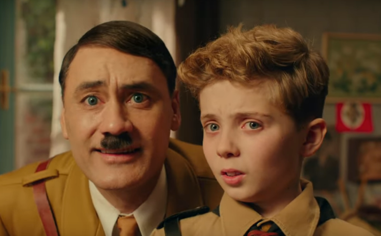 Taika Waititi and Roman Griffin Davis in "Jojo Rabbit"