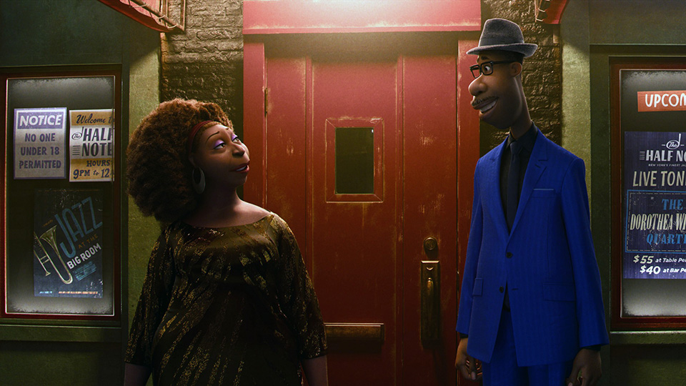 Angela Bassett and Jamie Foxx in "Soul"