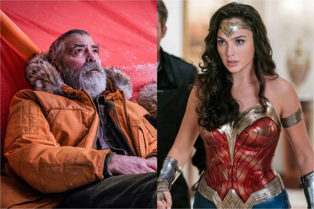 George Clooney in "The Midnight Sky"; Gal Gadot in "Wonder Woman 1984"