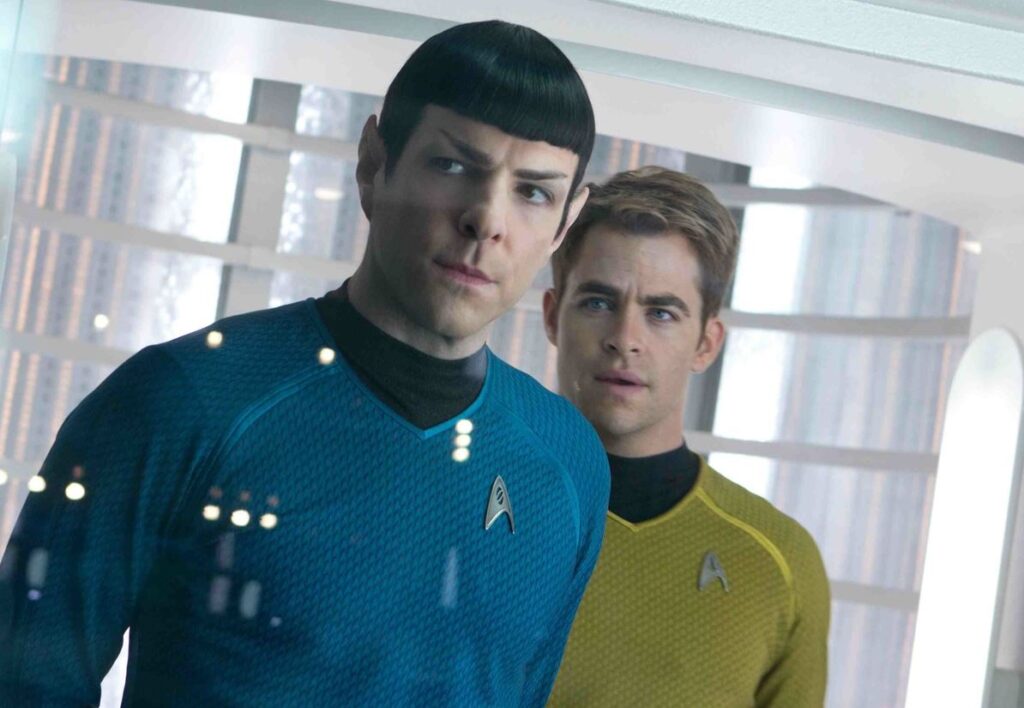 Chris Pine and Zachary Quinto in Star Trek Into Darkness