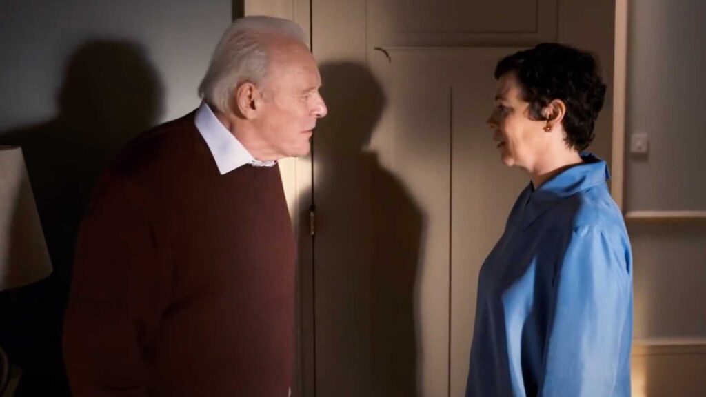 Anthony Hopkins and Olivia Colman in The Father