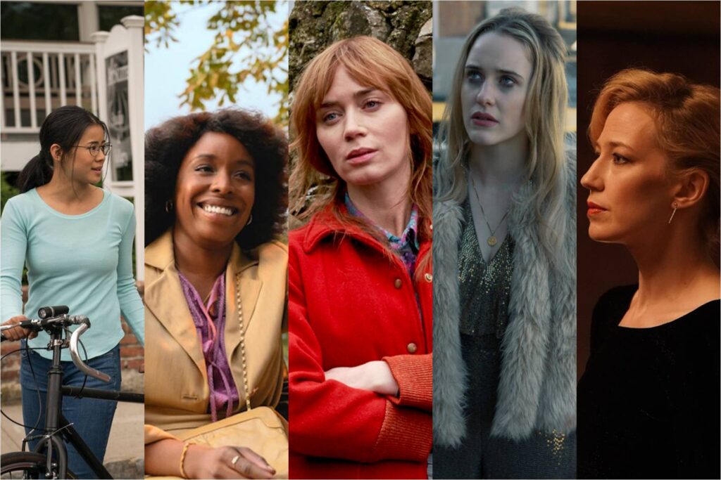 Ellie Chu in The Half of It; Amarah-Jae St Aubyn in Lovers Rock; Emily Blunt in Wild Mountain Thyme; Rachel Brosnahan in I'm Your Woman; Carrie Coon in The Nest