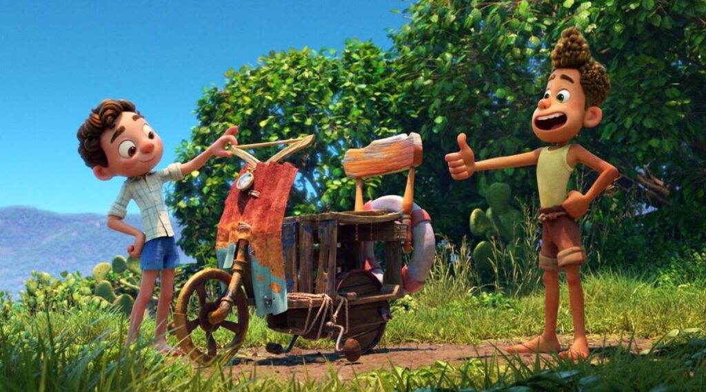 A scene from Pixar's Luca