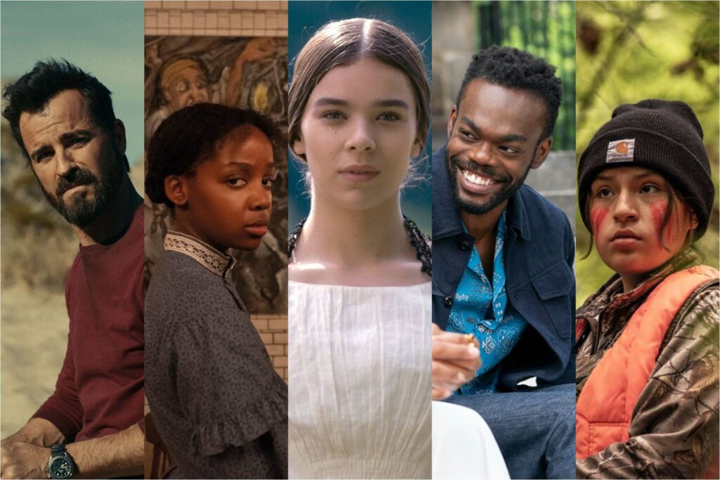 Justin Theroux in The Mosquito Coast; Thuso Mbedu in The Underground Railroad; Hailee Steinfeld in Dickinson; William Jackson Harper in Love Life; Paulina Alexis in Reservation Dogs