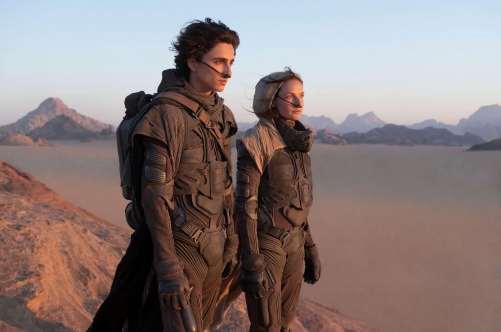 Timothée Chalamet and Rebecca Ferguson in Dune