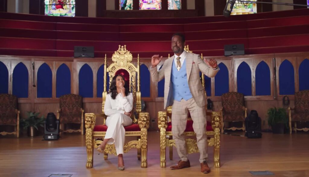 Regina Hall and Sterling K. Brown in Honk for Jesus, Save Your Soul