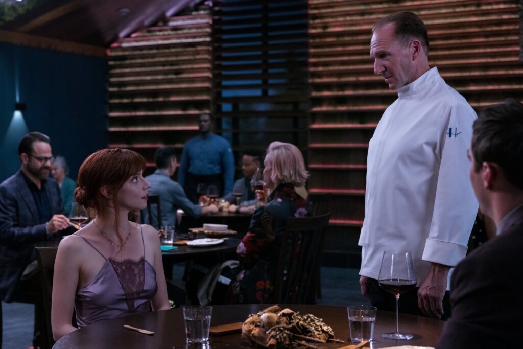 Anya Taylor-Joy and Ralph Fiennes in The Menu