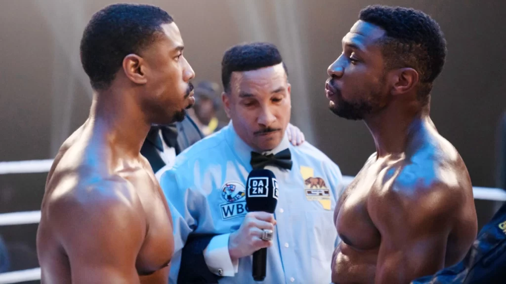 Michael B. Jordan and Jonathan Majors in Creed III