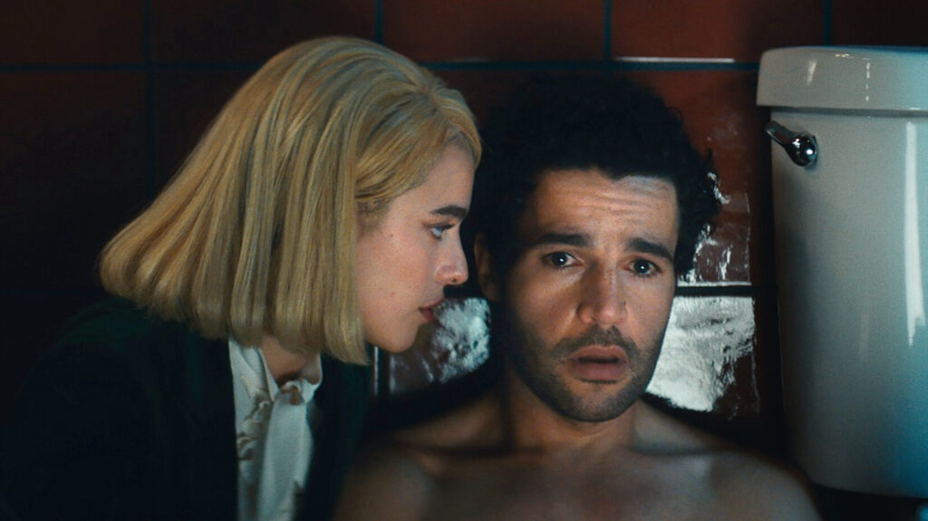 Margaret Qualley and Christopher Abbott in Sanctuary