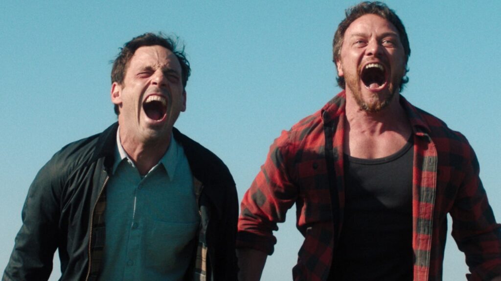 Scoot McNairy and James McAvoy in Speak No Evil