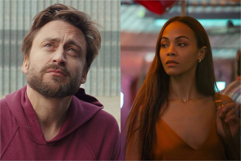 Kieran Culkin in A Real Pain; Zoe Saldana in Emilia Perez