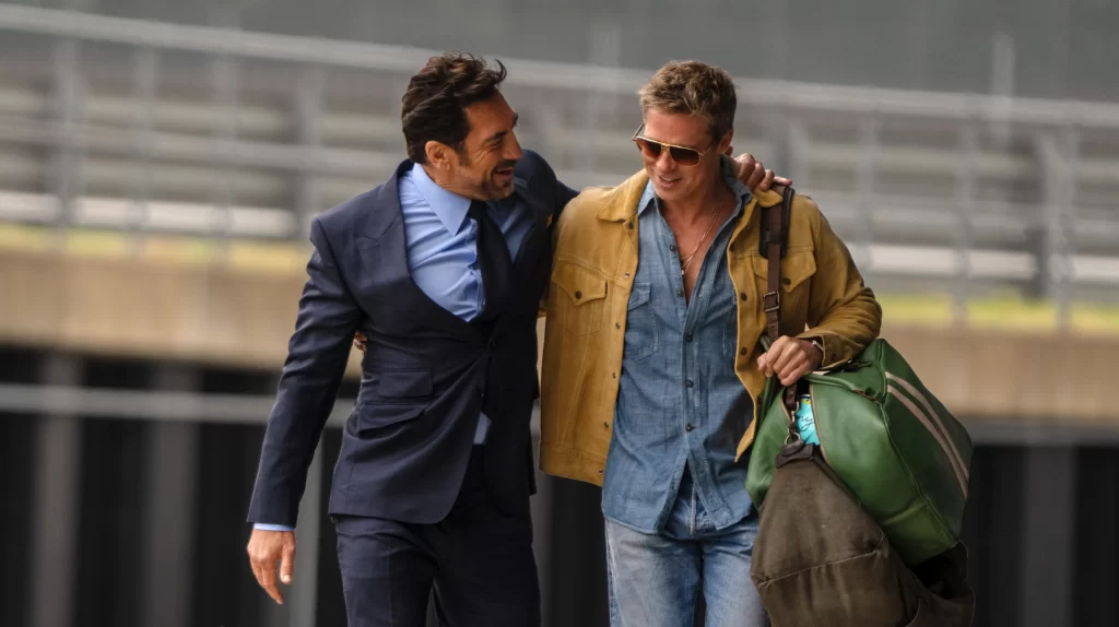 Javier Bardem and Brad Pitt in F1