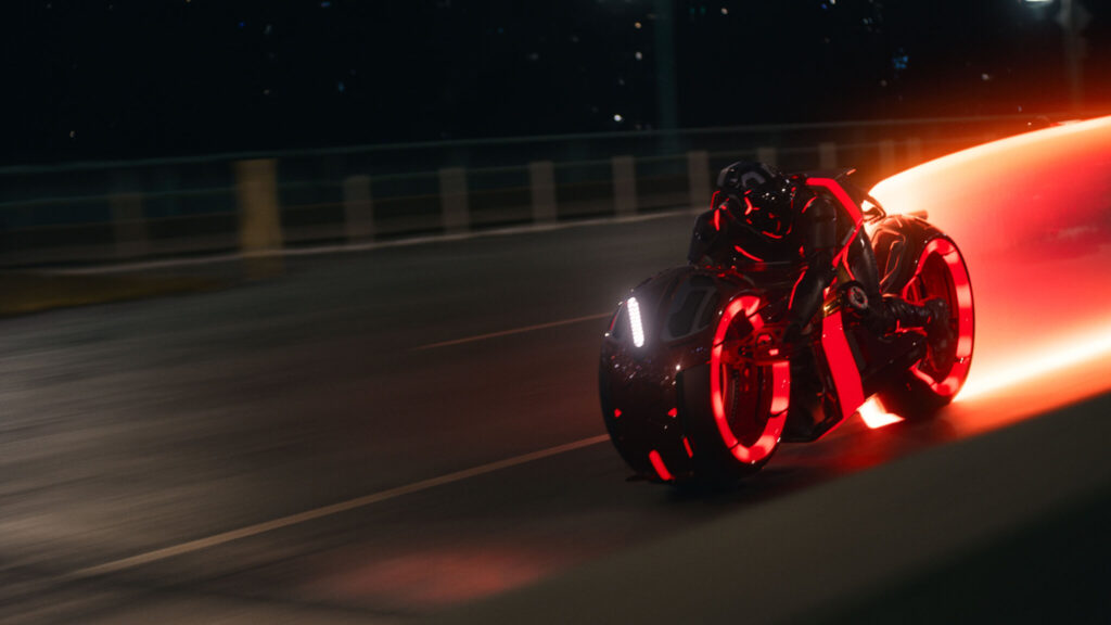 A light cycle in Tron: Ares