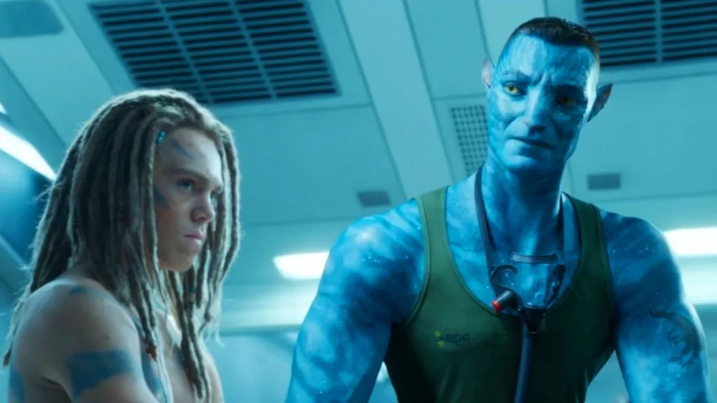 Jack Champion and Stephen Lang in Avatar: Fire and Ash