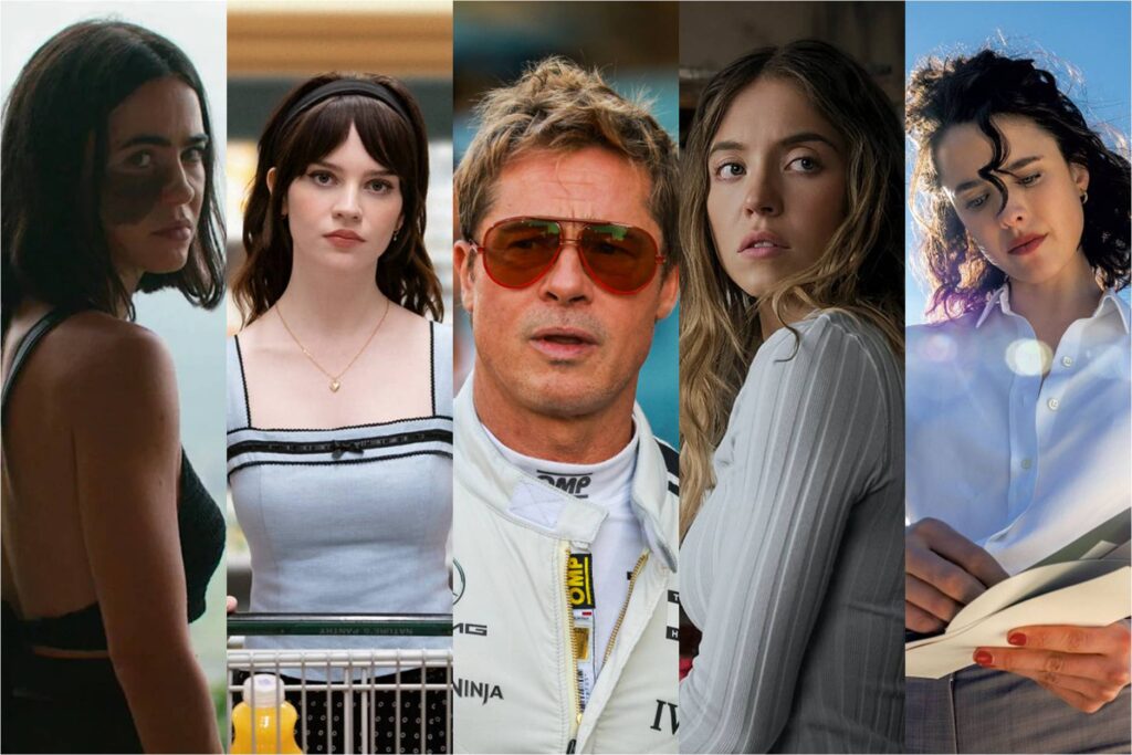 Cassandra Naud in Influencers; Sophie Thatcher in Companion; Brad Pitt in F1; Sydney Sweeney in The Housemaid; Margaret Qualley in Honey Don't
