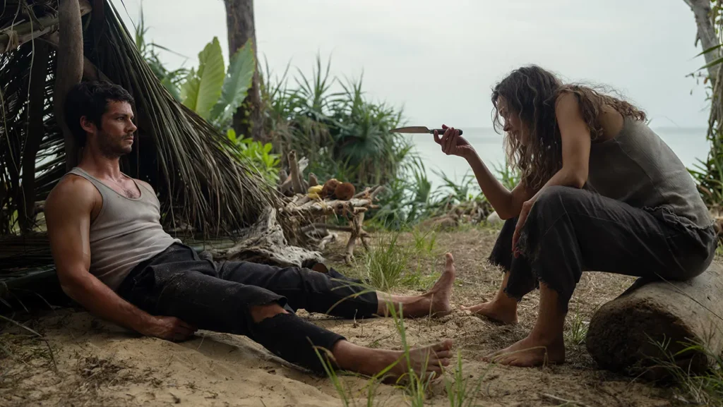 Dylan O'Brien and Rachel McAdams in Send Help