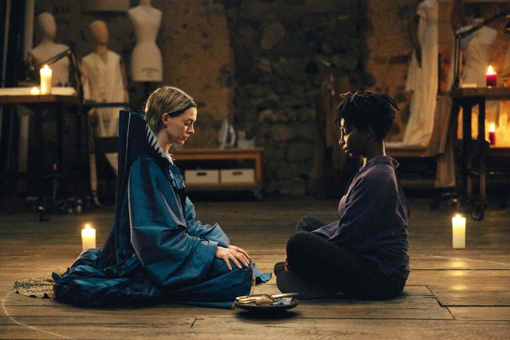Anne Hathaway and Michaela Coel in Mother Mary