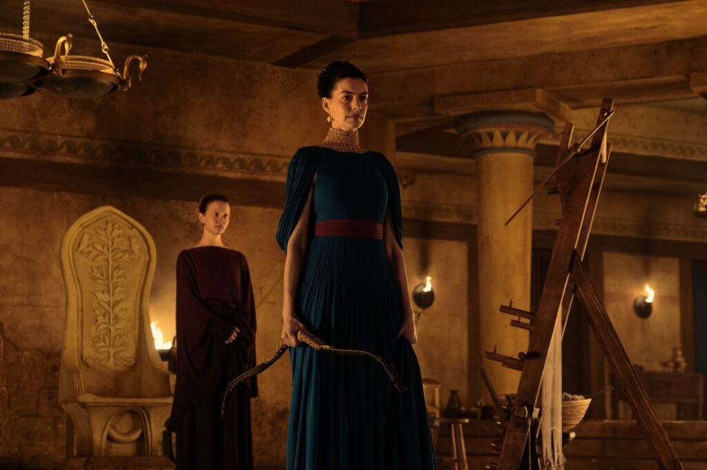 Anne Hathaway and Mia Goth in The Odyssey