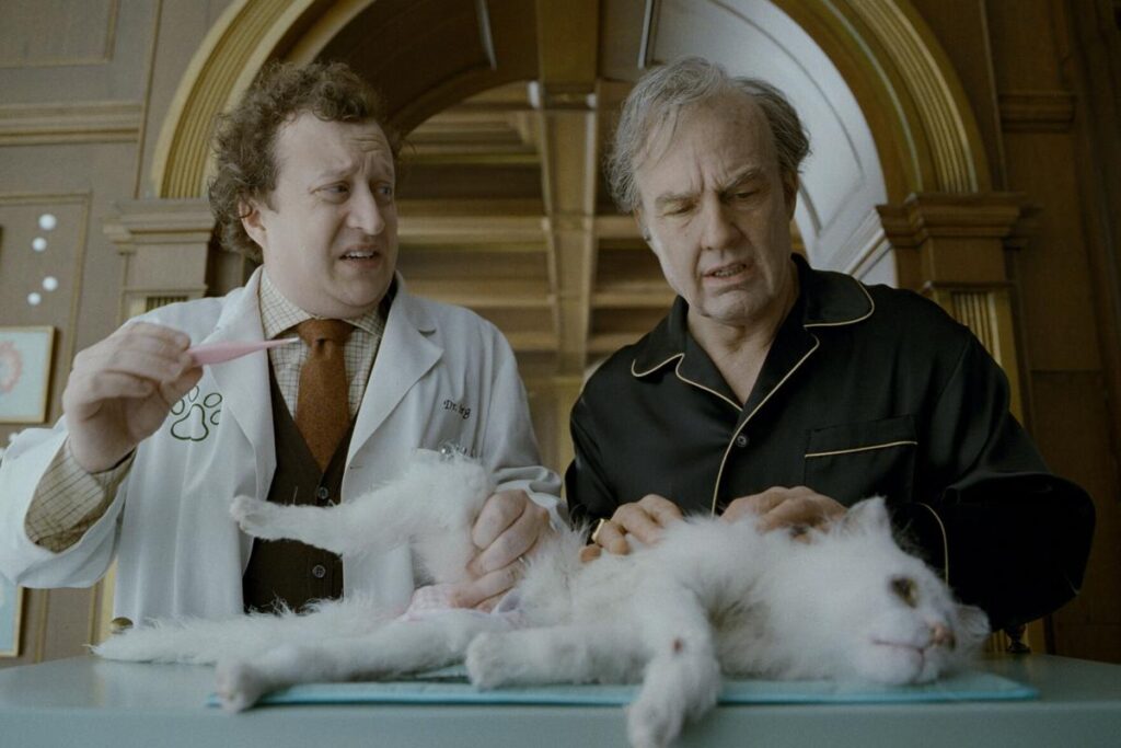 Tom Cruise with a cat and a vet in Digger